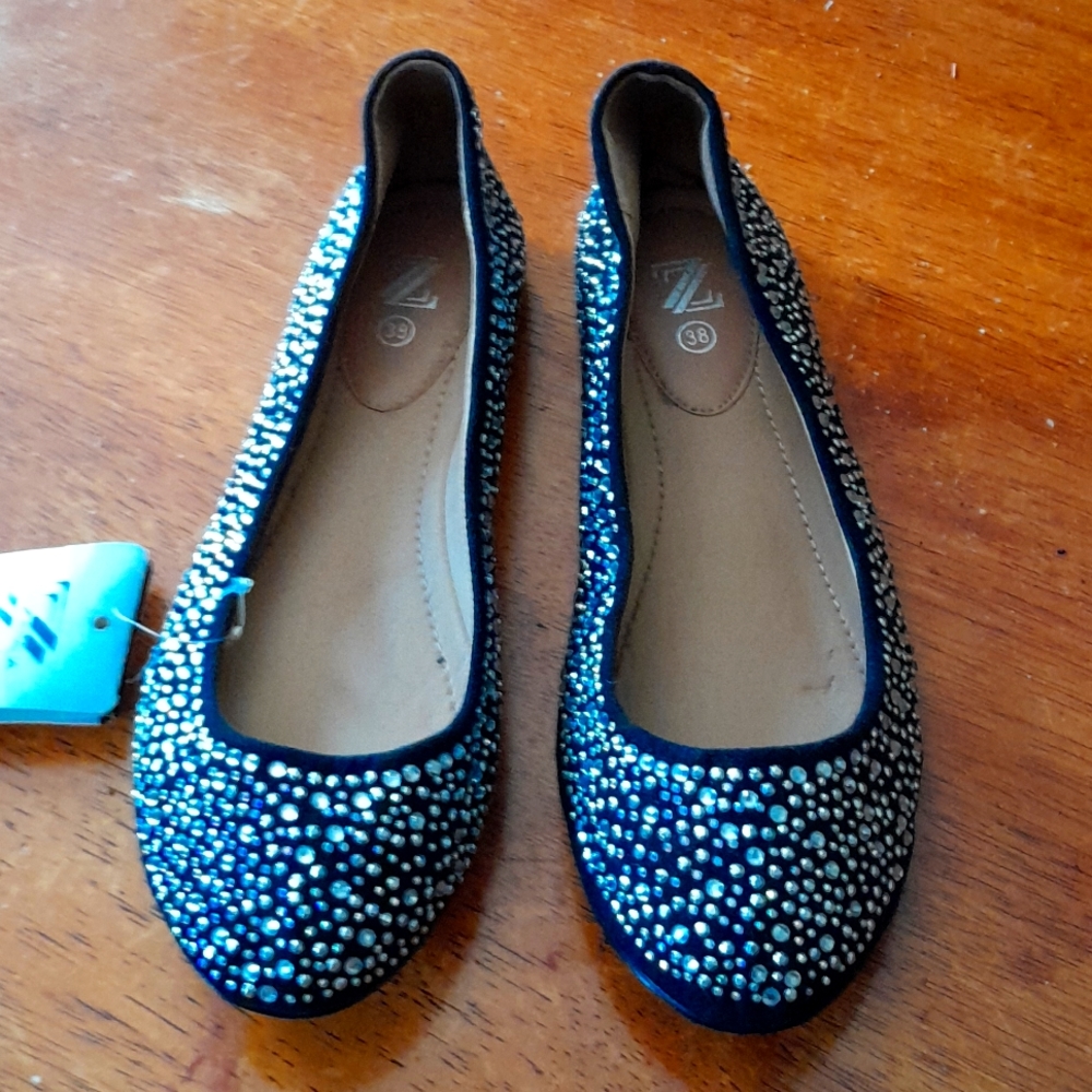 Blinged out ballet flats